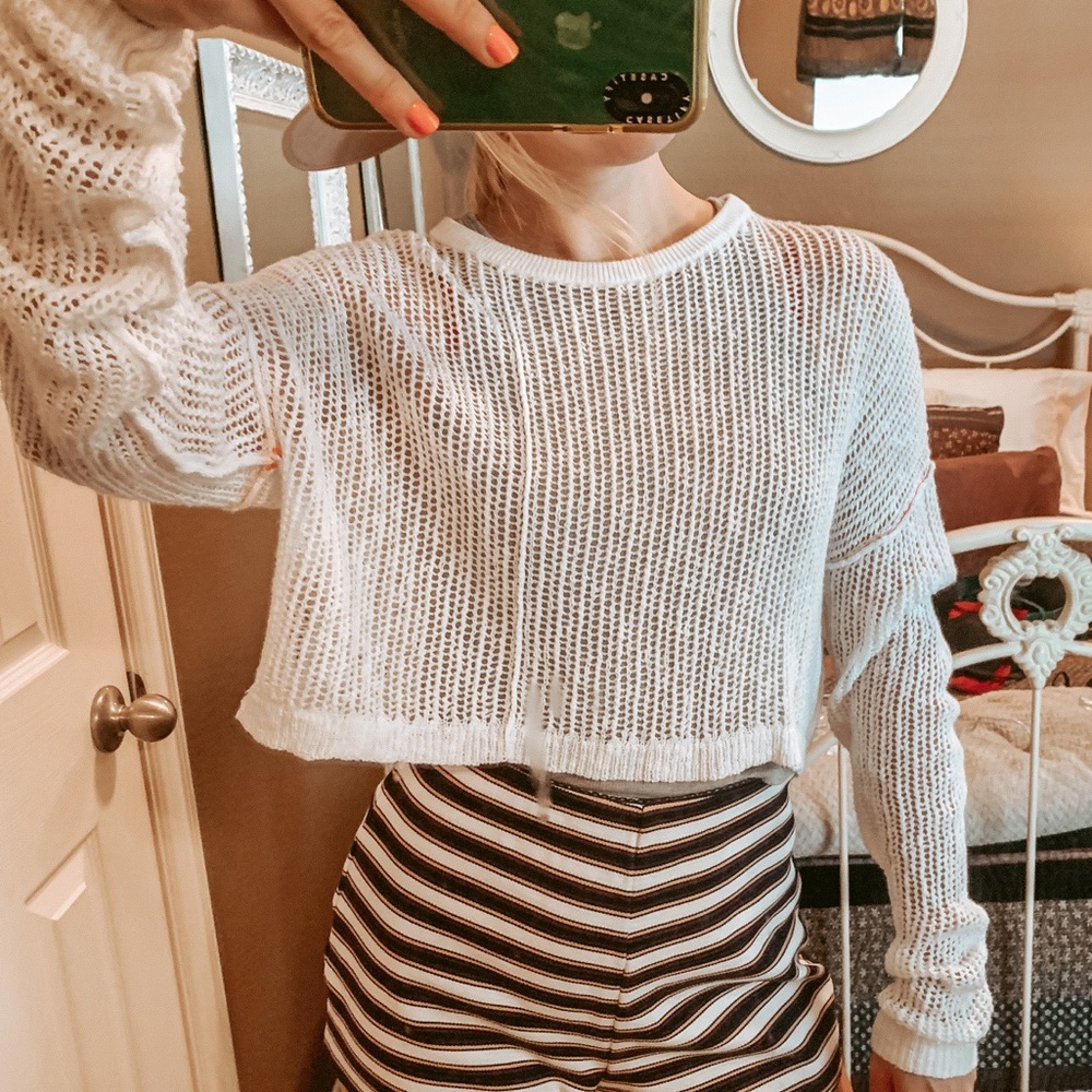 🌺 Free People Open Knit Sweater |  XS